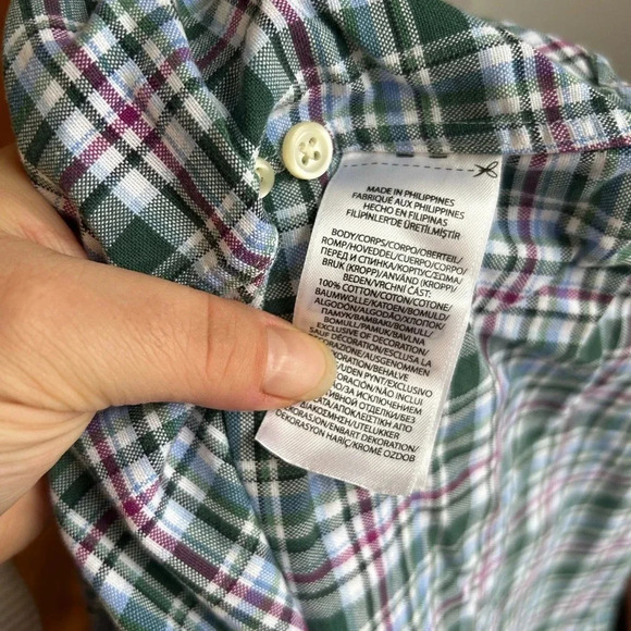 RALPH LAUREN PLAID SLIM FIT SHORT SLEEVE BUTTON DOWN SHIRT - Picture 4 of 4